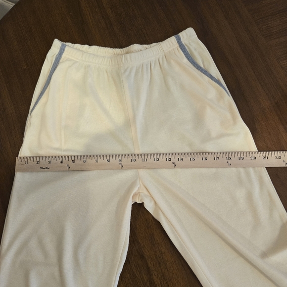 Bocoo pants and shorts. Poly & cotton, size large. Pale yellow with grey piping. - Picture 11 of 16